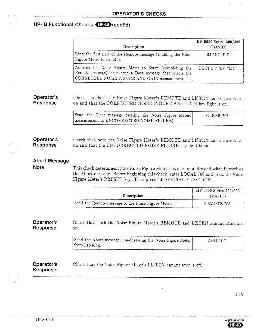 HP Noise Reduction Machine 8970b manual 