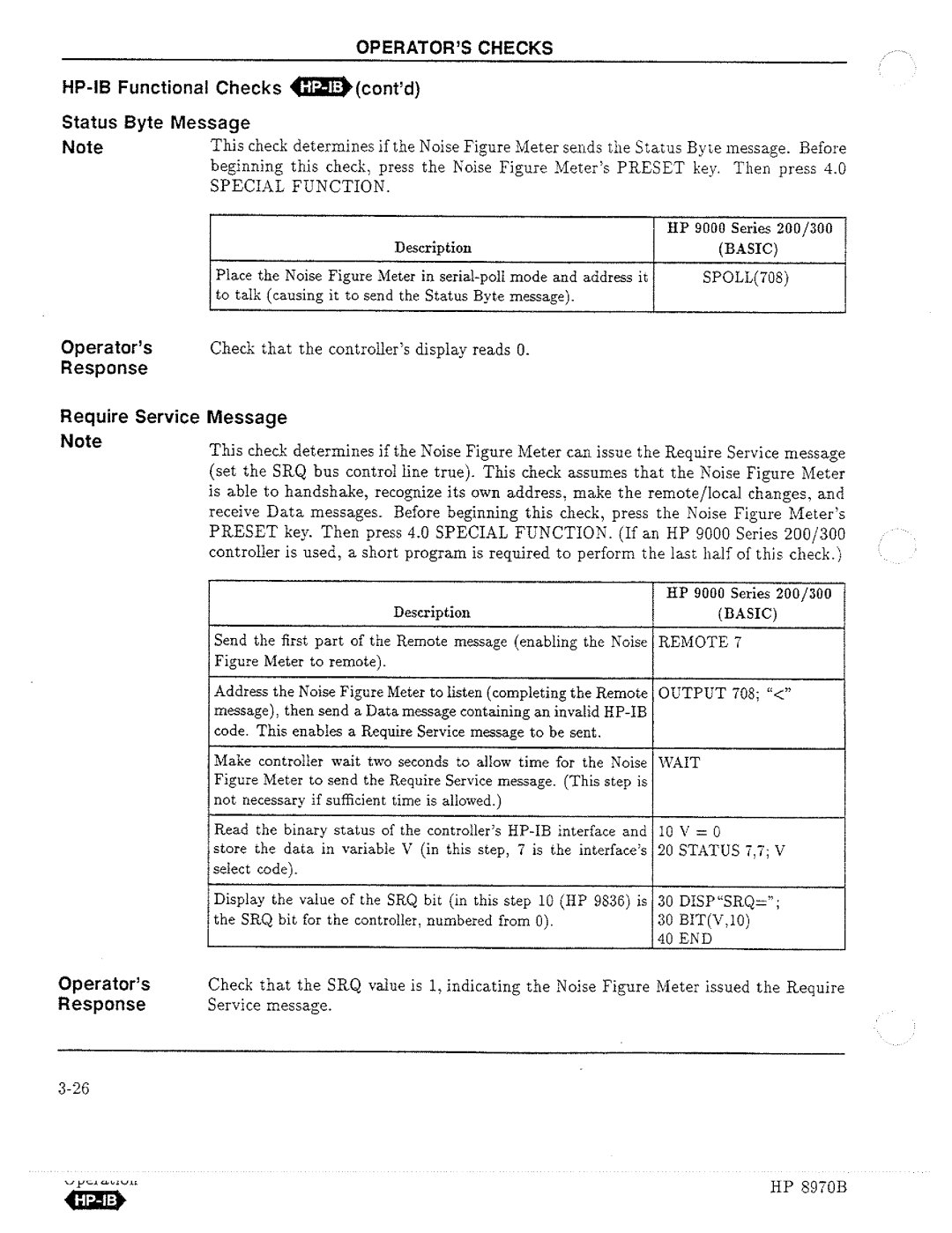 HP Noise Reduction Machine 8970b manual 