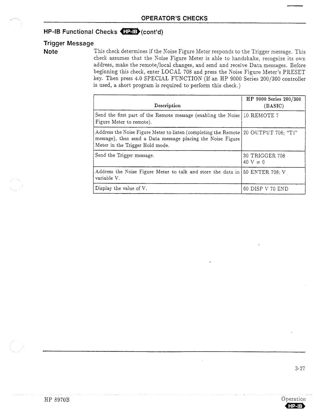 HP Noise Reduction Machine 8970b manual 