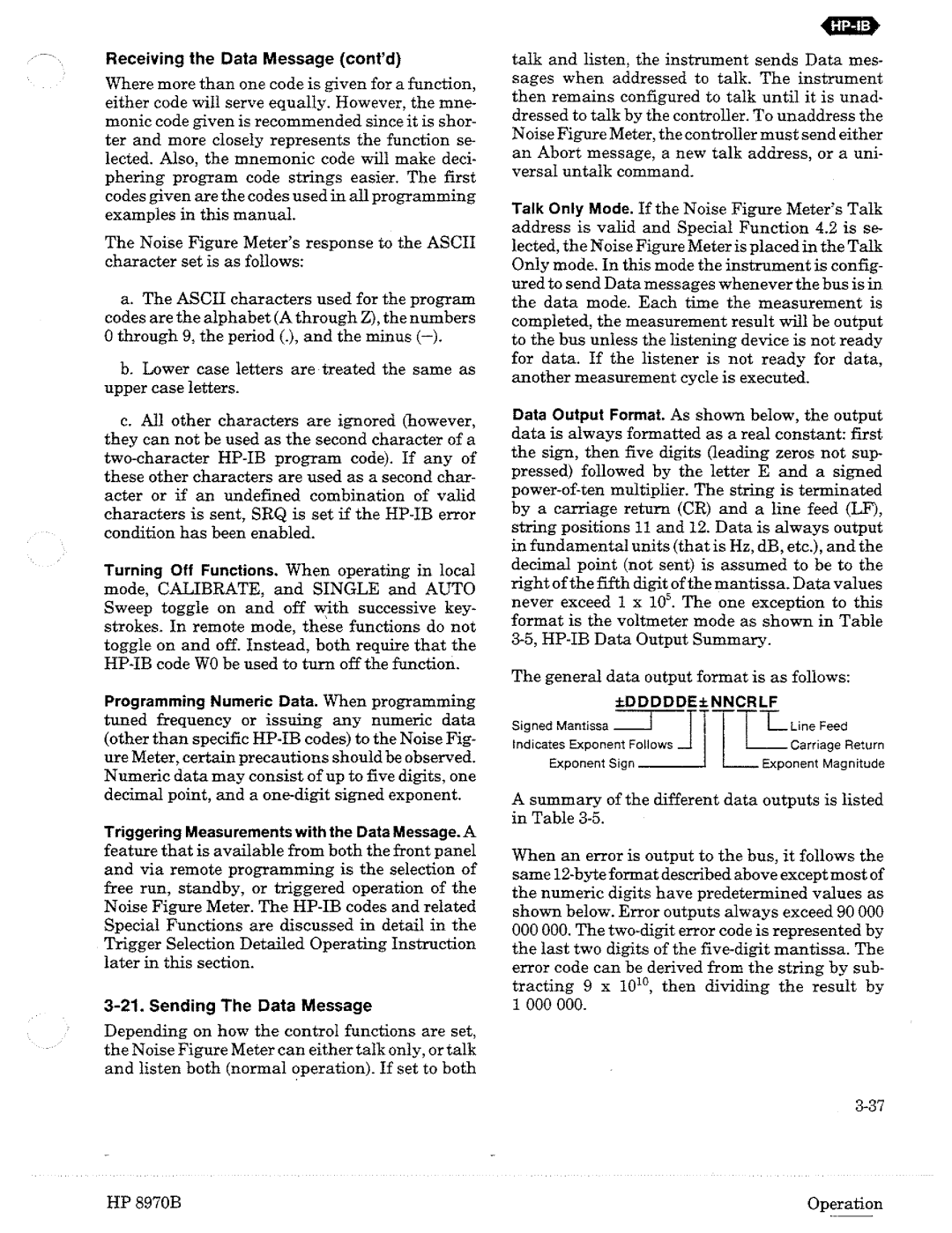 HP Noise Reduction Machine 8970b manual 