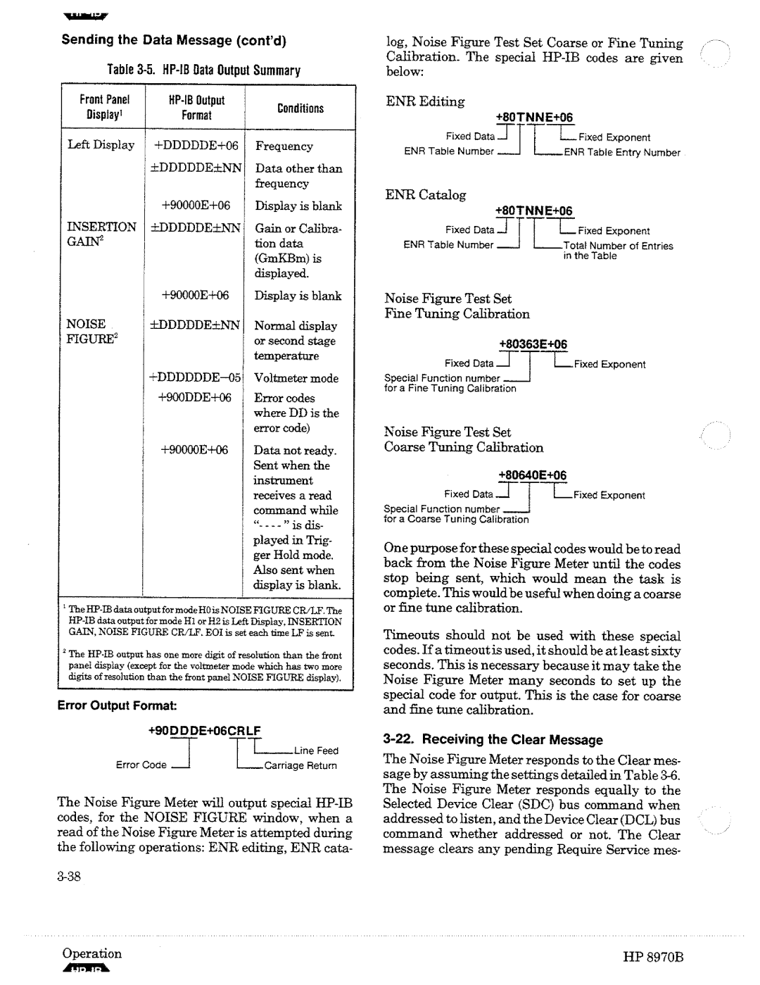 HP Noise Reduction Machine 8970b manual 
