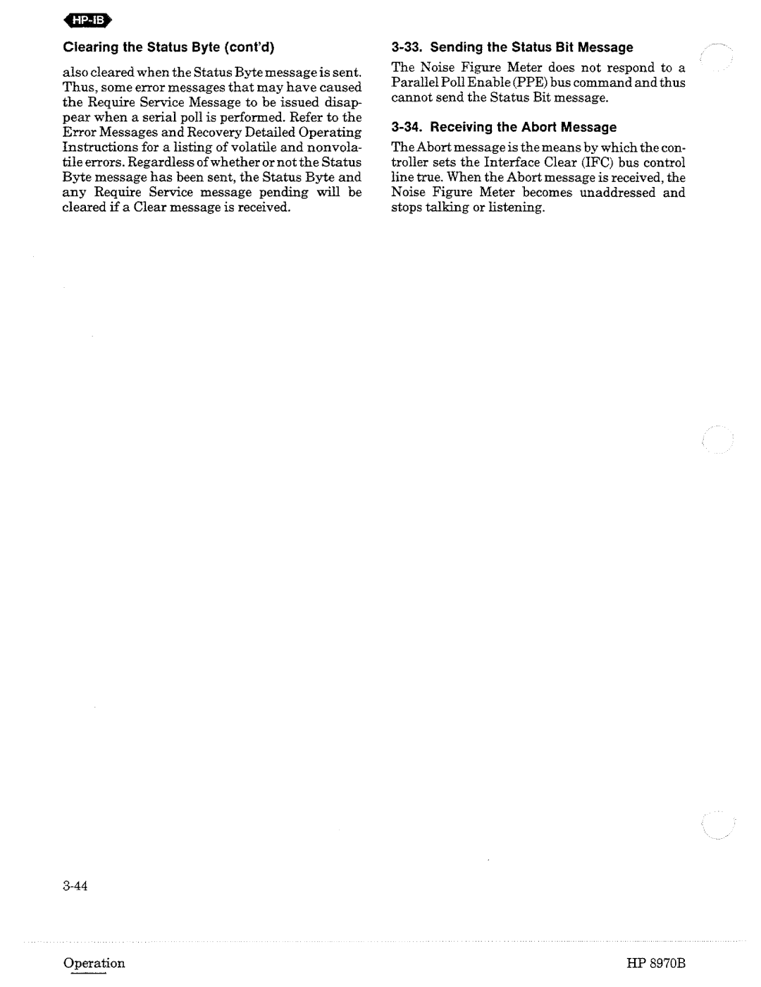 HP Noise Reduction Machine 8970b manual 