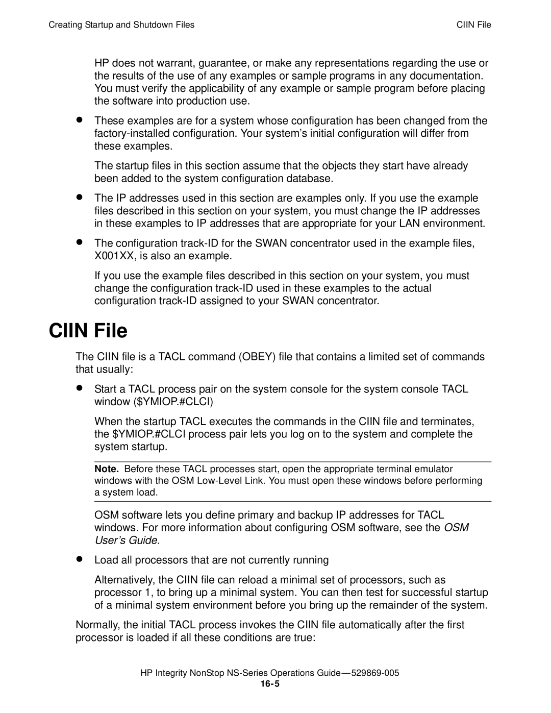 HP NonStop NS manual Ciin File 