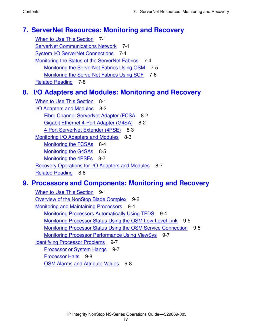 HP NonStop NS manual ServerNet Resources Monitoring and Recovery 