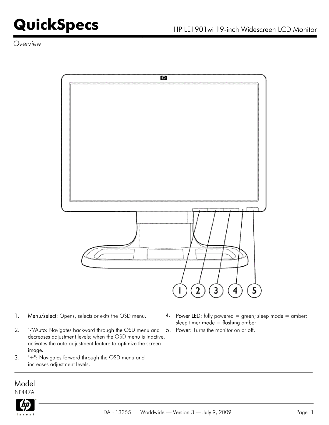 HP NP447A manual QuickSpecs, Overview 