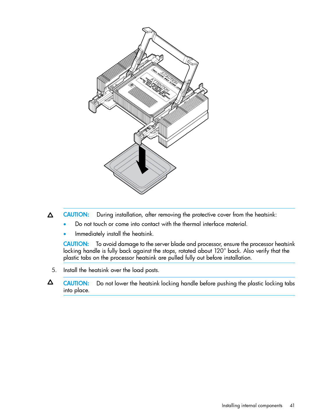 HP nPartitions (nPars) manual Installing internal components 