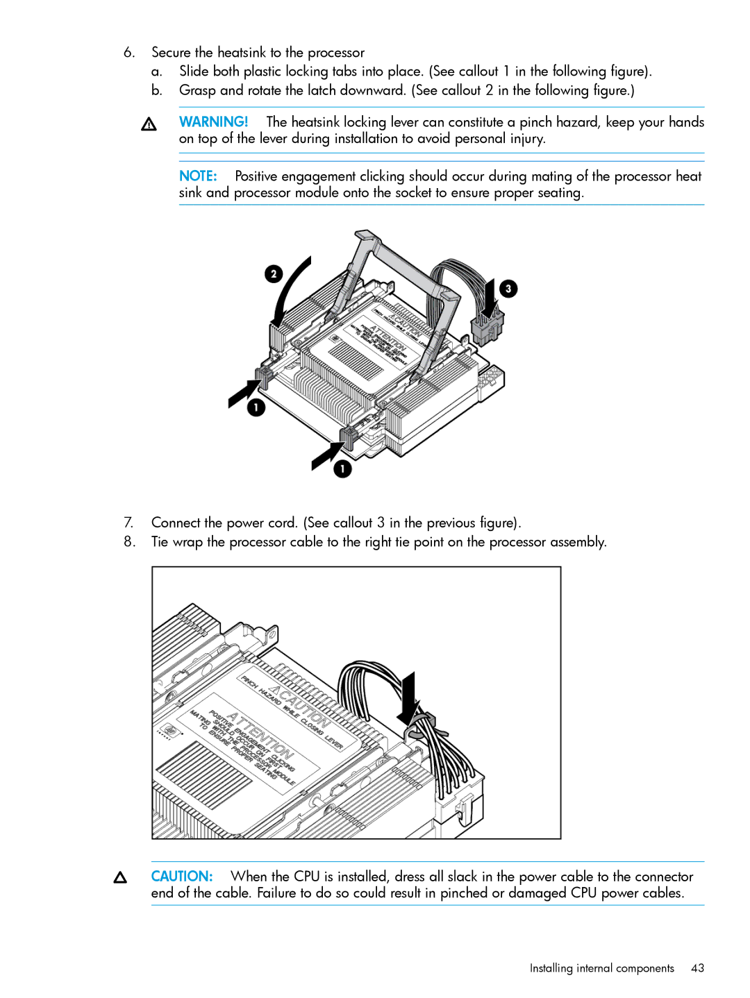 HP nPartitions (nPars) manual Installing internal components 