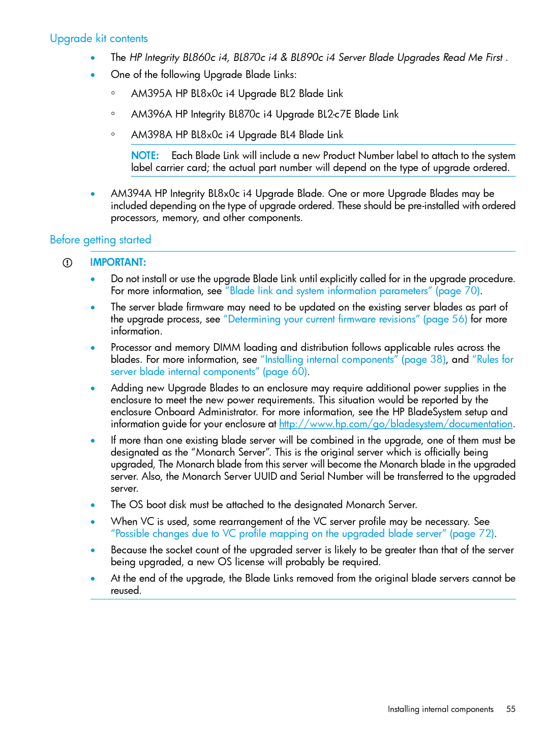 HP nPartitions (nPars) manual Upgrade kit contents, Before getting started 