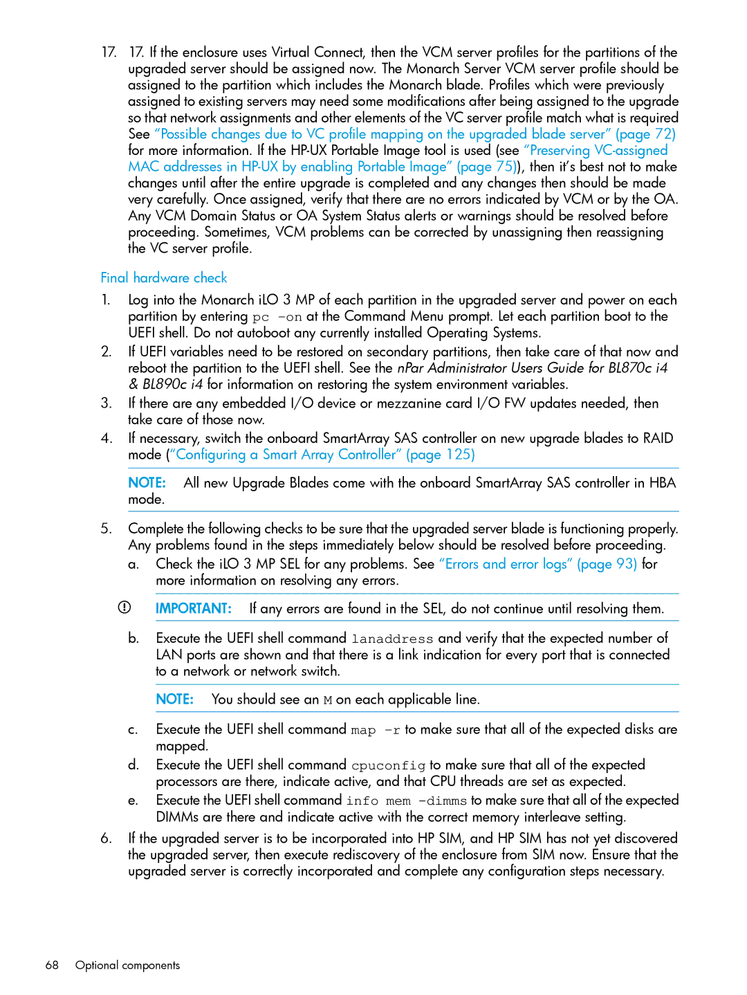 HP nPartitions (nPars) manual Final hardware check 