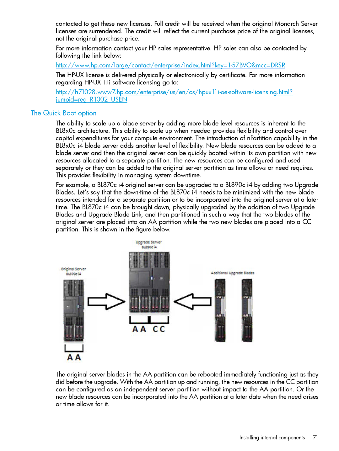 HP nPartitions (nPars) manual Quick Boot option 