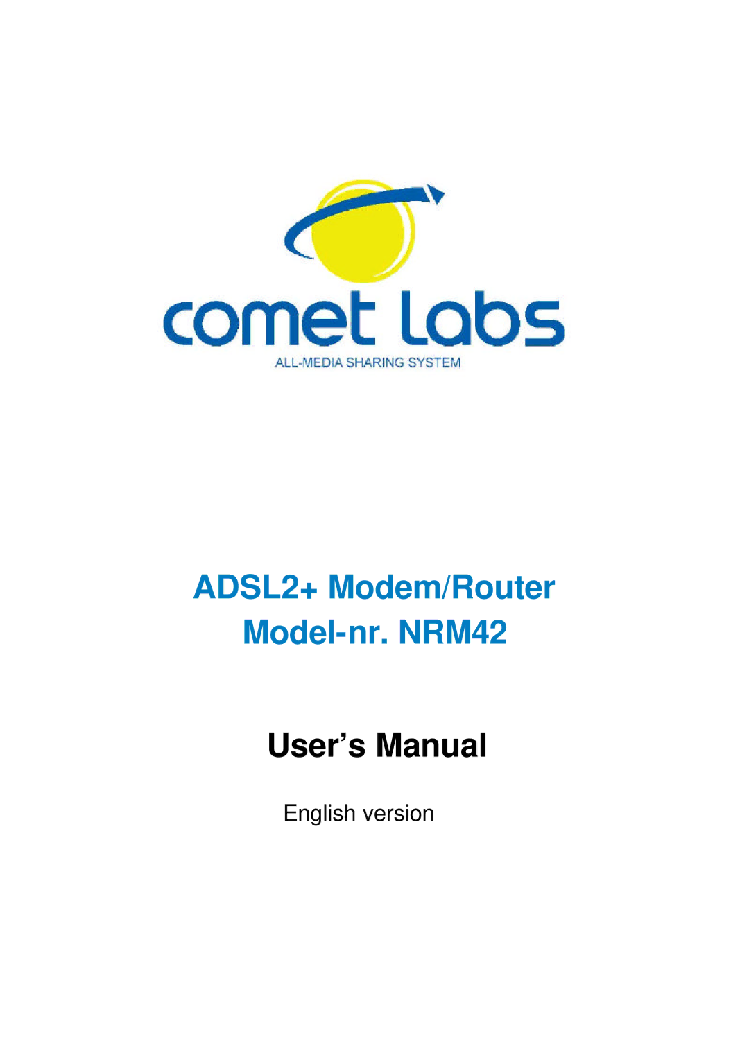 HP manual ADSL2+ Modem/Router Model-nr. NRM42 