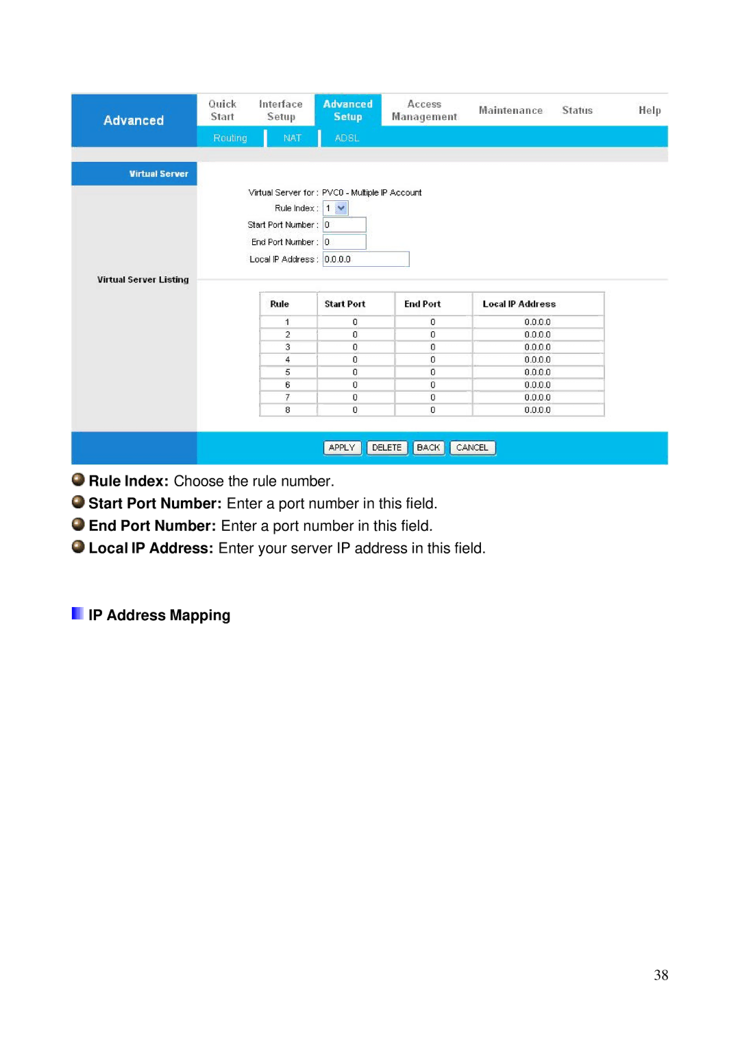 HP NRM42 manual IP Address Mapping 