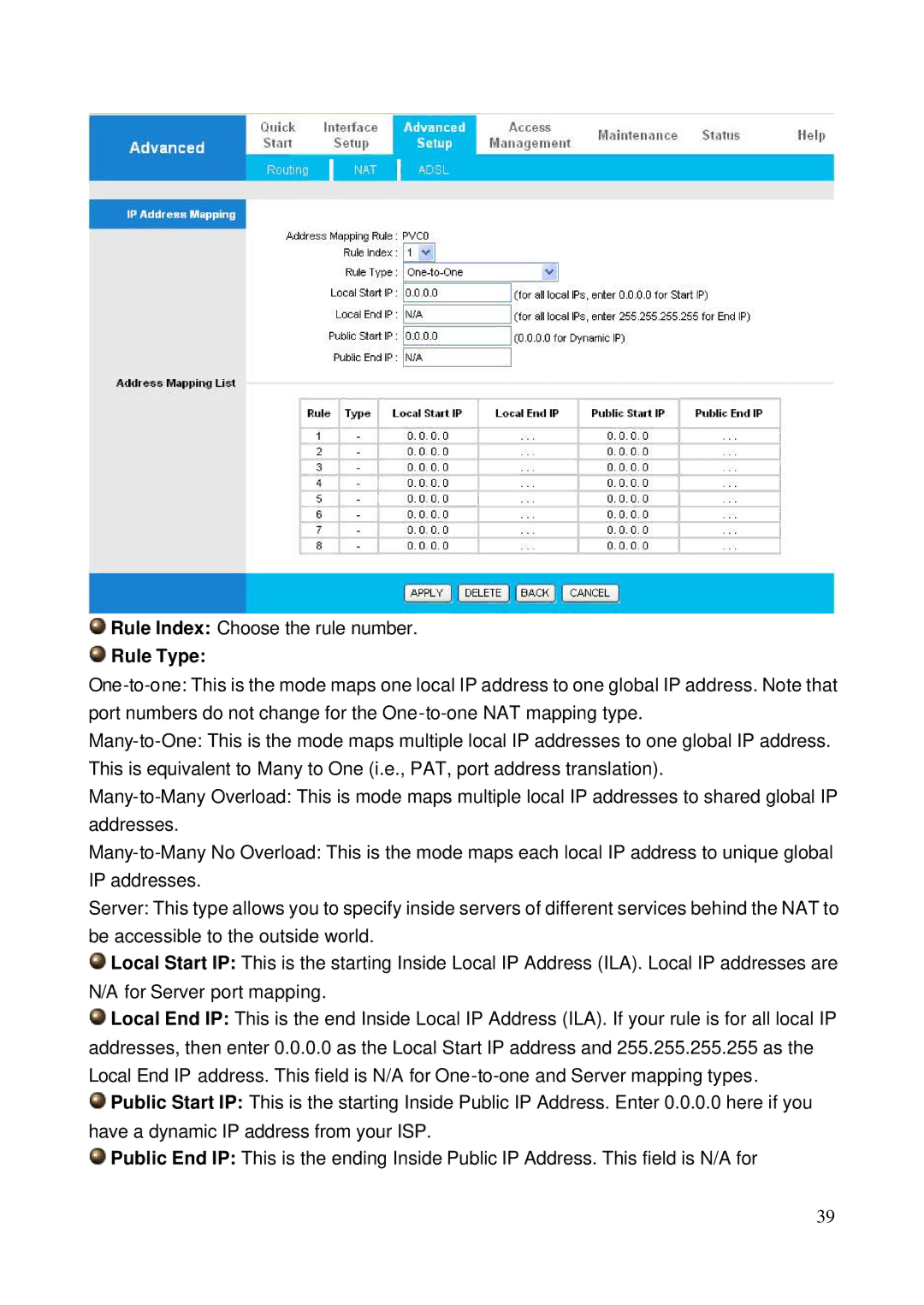 HP NRM42 manual Rule Type 