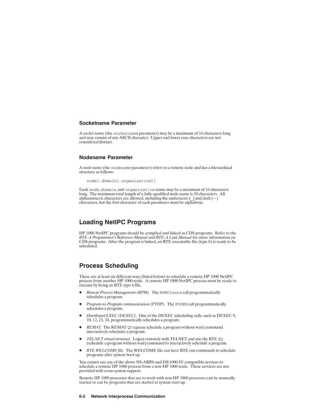 HP NSARPA/1000 manual Socketname Nodename Node.domain.organization Node domain 