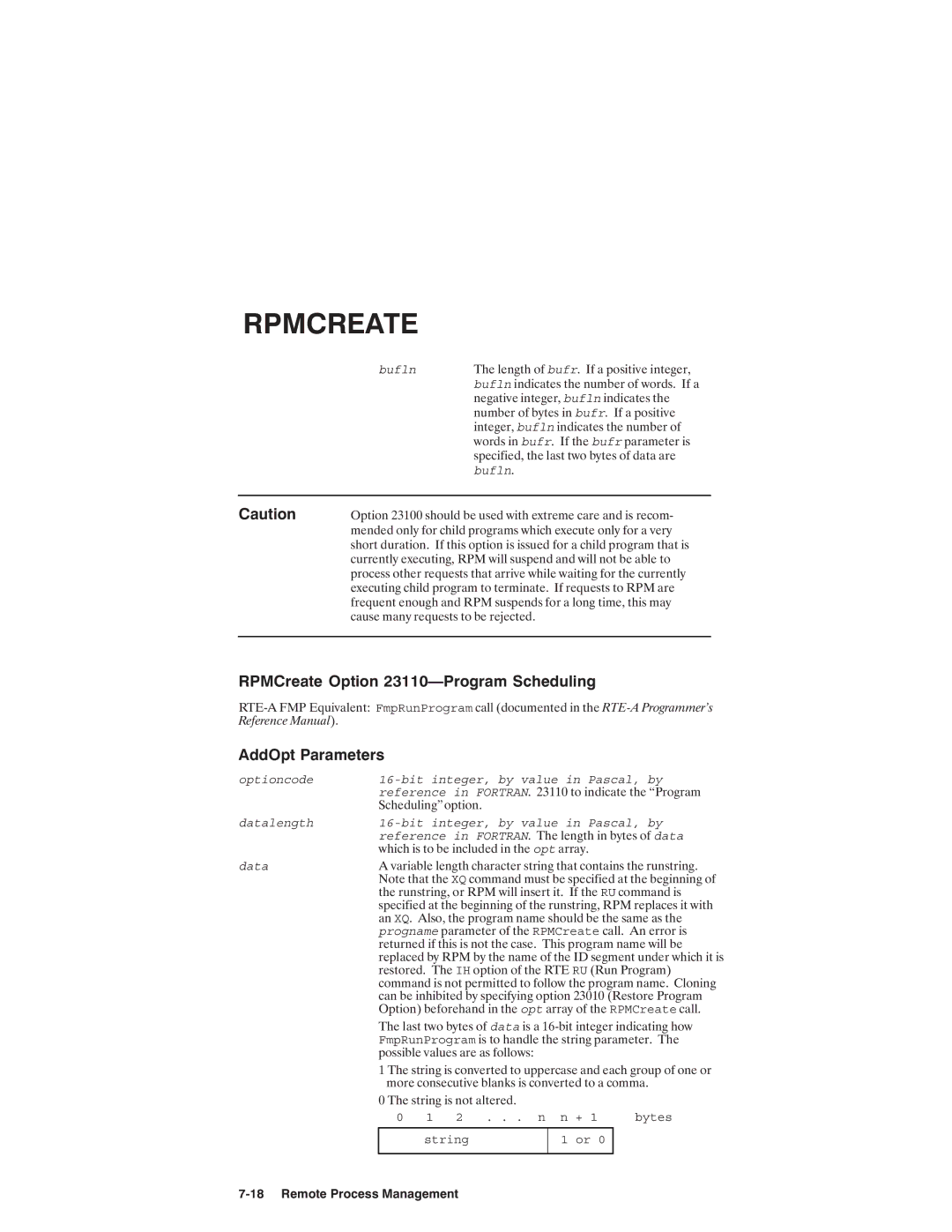 HP NSARPA/1000 manual Opt Data Progname, FmpRunProgram Data 