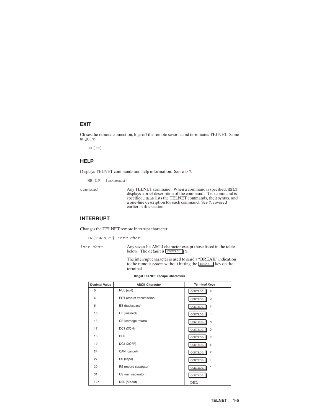 HP NSARPA/1000 manual Help command 