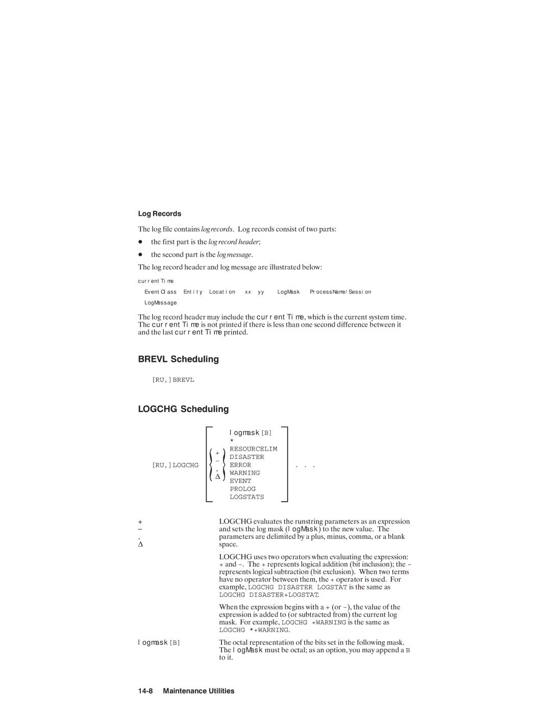 HP NSARPA/1000 manual LogmaskB LogMask 