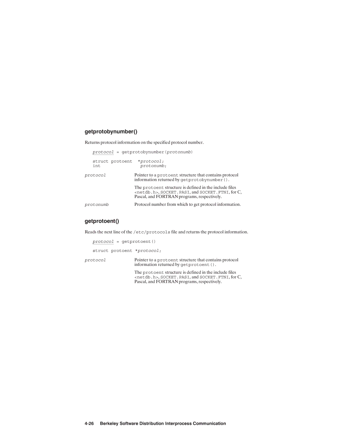 HP NSARPA/1000 manual Intprotonumb Protocolprotoent, Protonumb 