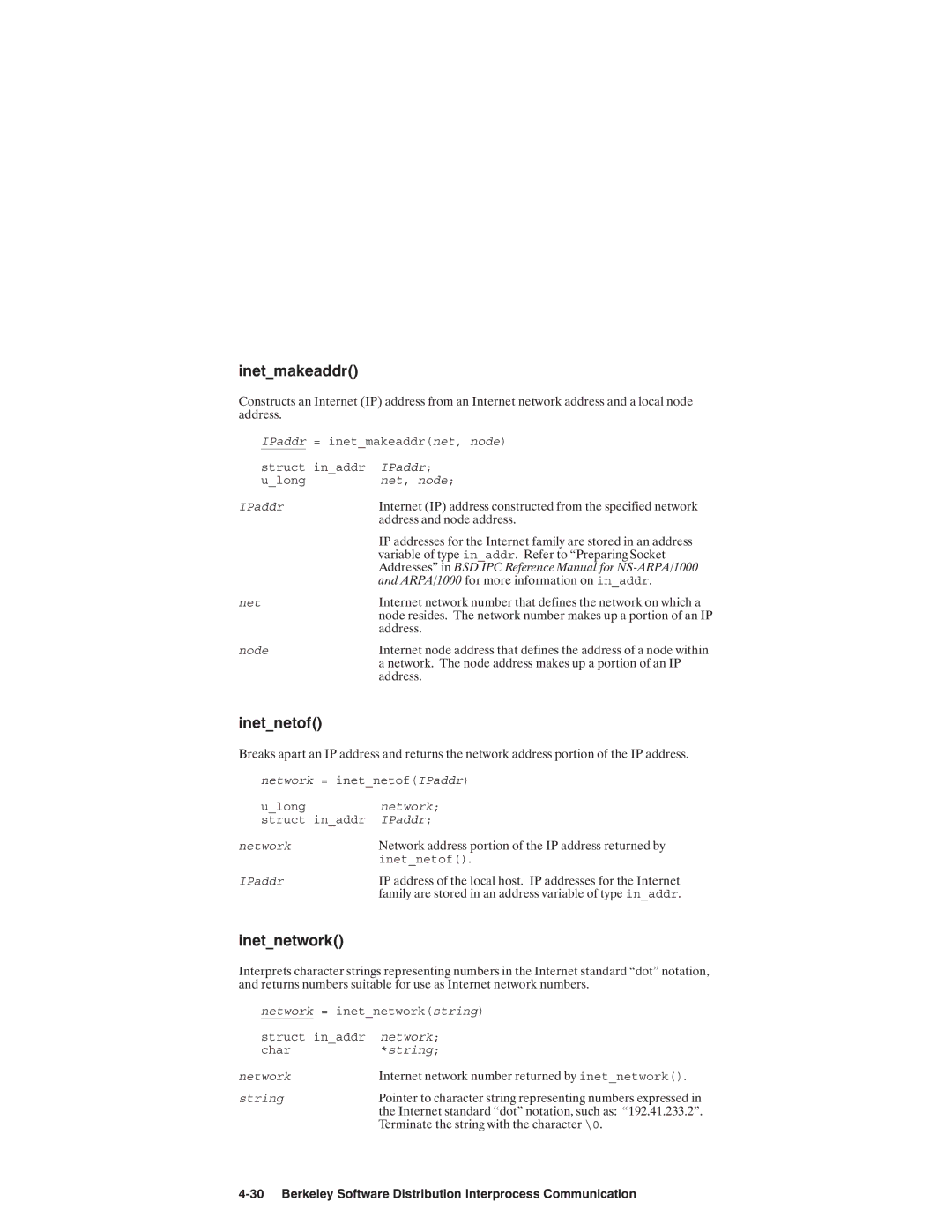 HP NSARPA/1000 manual Net Node Network = inetnetofIPaddr 