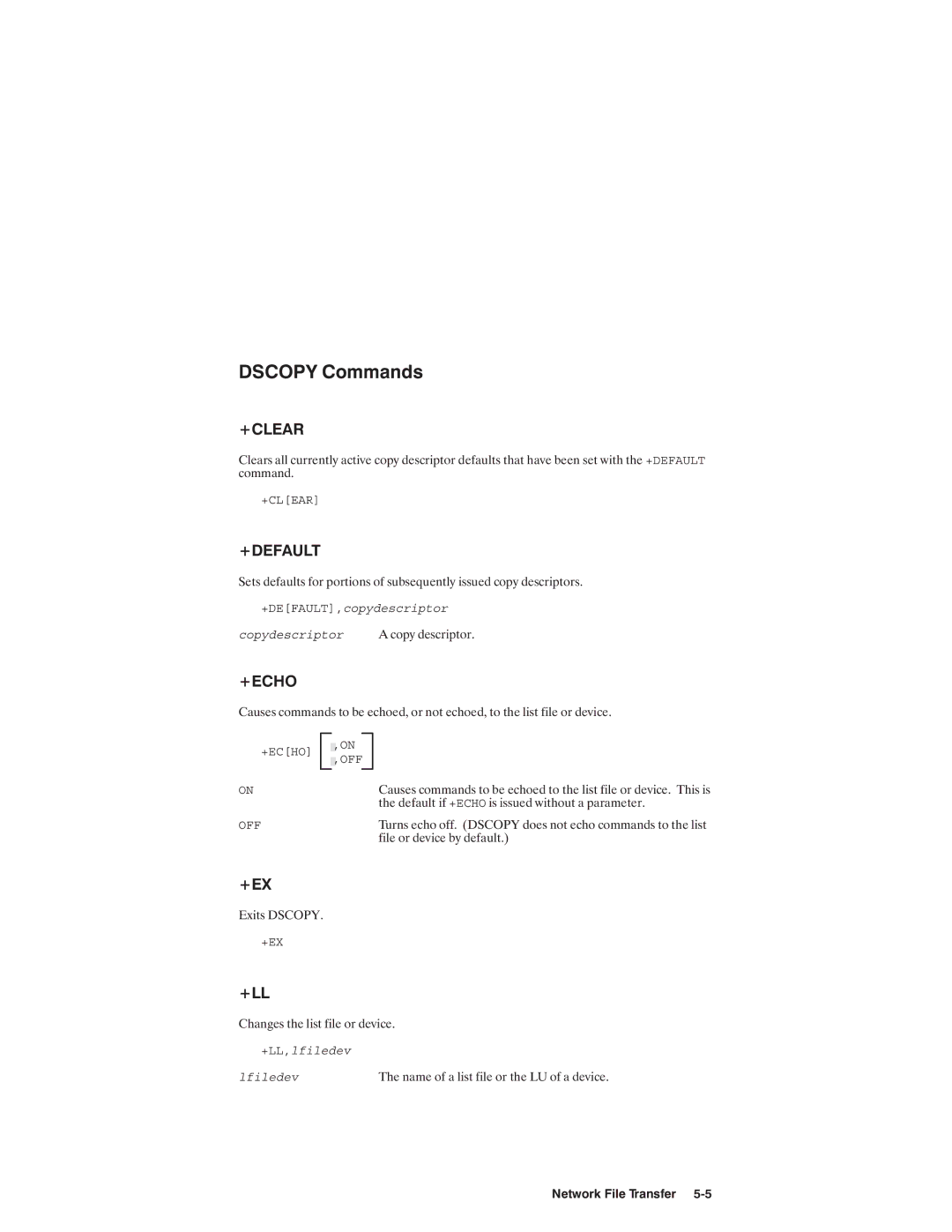 HP NSARPA/1000 manual +DEFAULT,copydescriptor Copydescriptor, +LL,lfiledev Lfiledev 