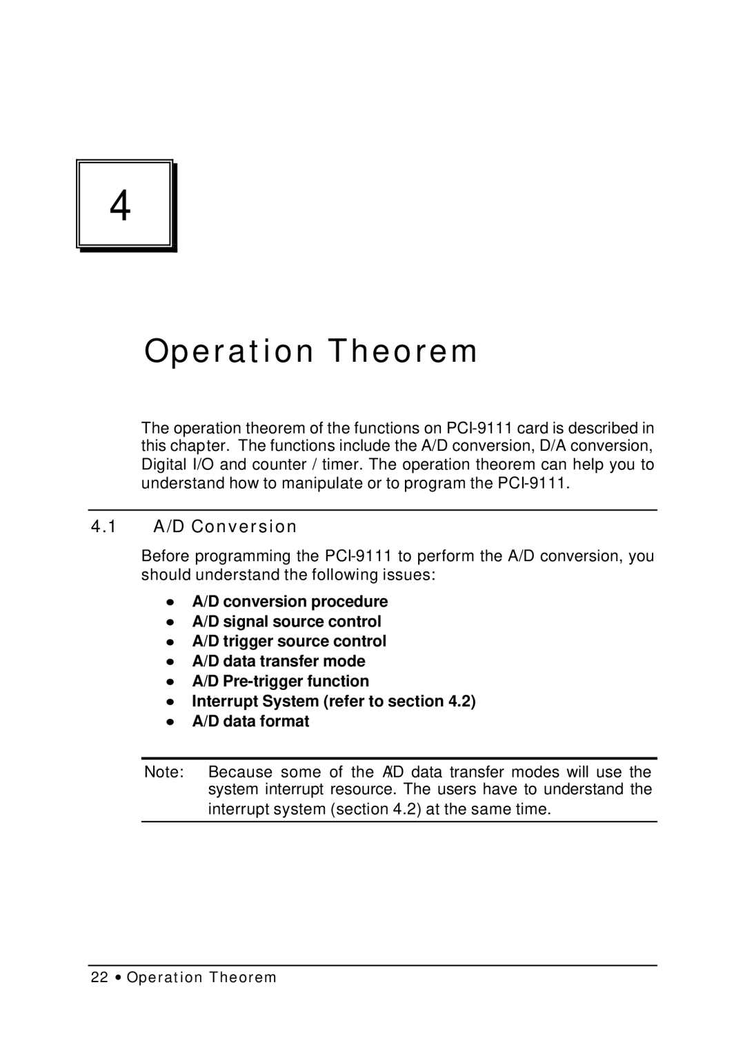 HP NuDAQ I-9111DG/HR manual Operation Theorem, A/D Conversion 