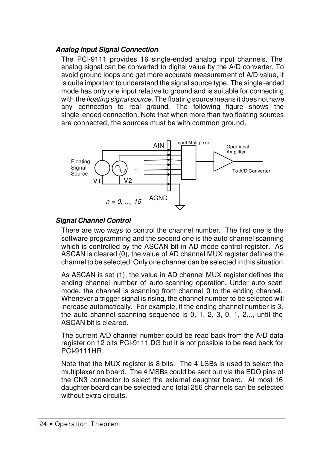 HP NuDAQ I-9111DG/HR manual Analog Input Signal Connection 