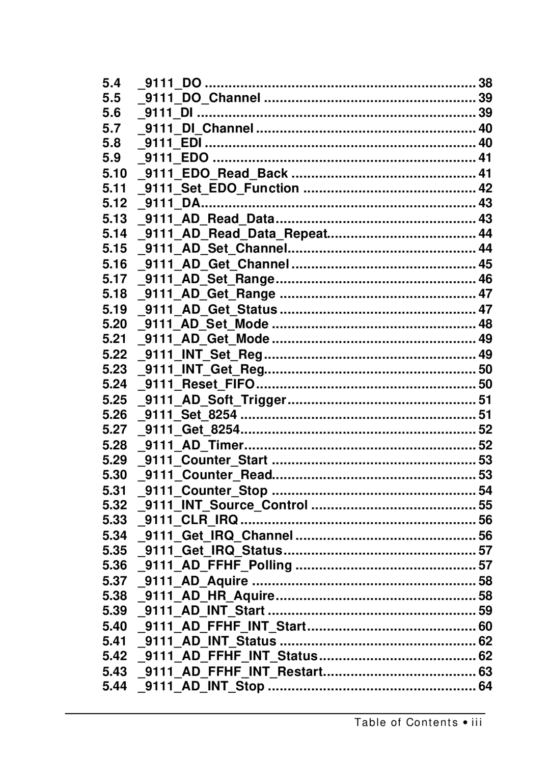 HP NuDAQ I-9111DG/HR manual Table of Contents ∙ 