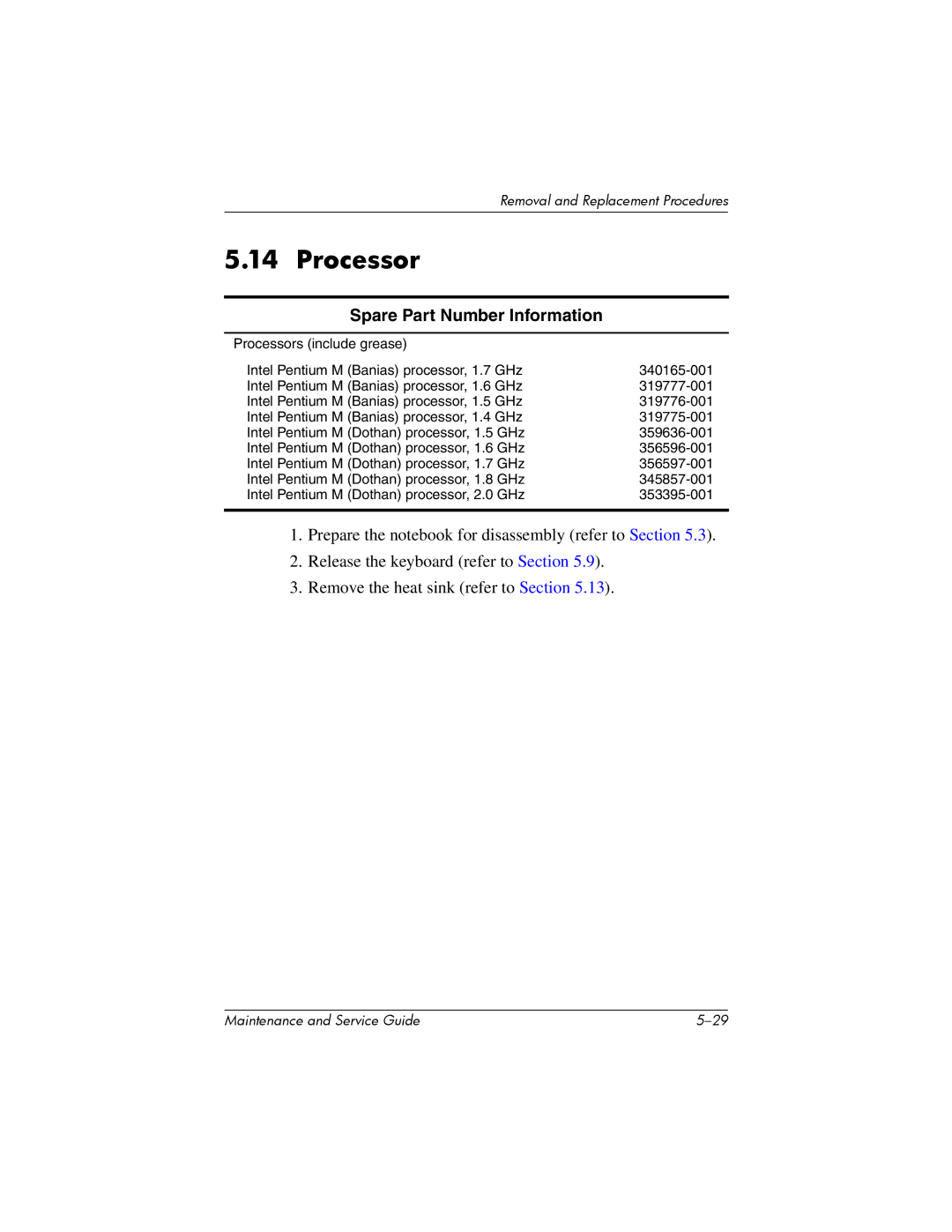 HP nw8000 manual Processor 