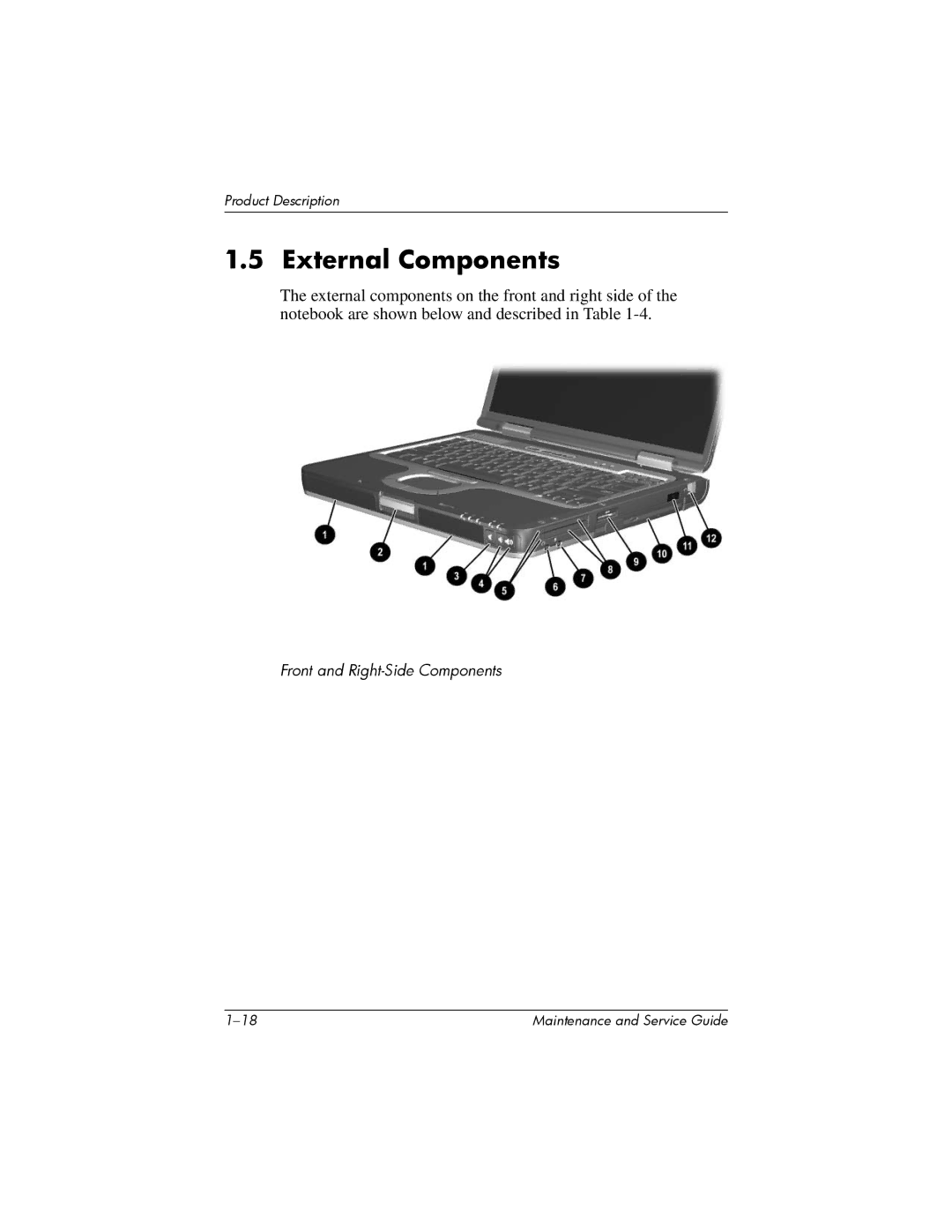 HP nw8000 manual External Components 