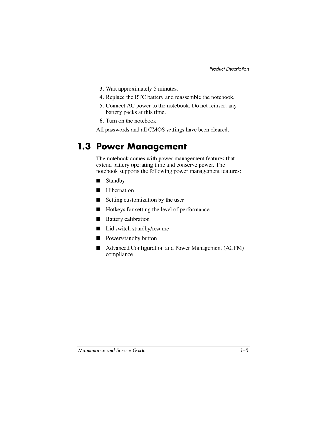 HP NX6120 manual Power Management 