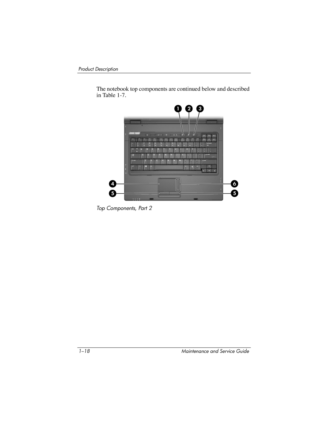 HP nx6130 manual Top Components, Part 