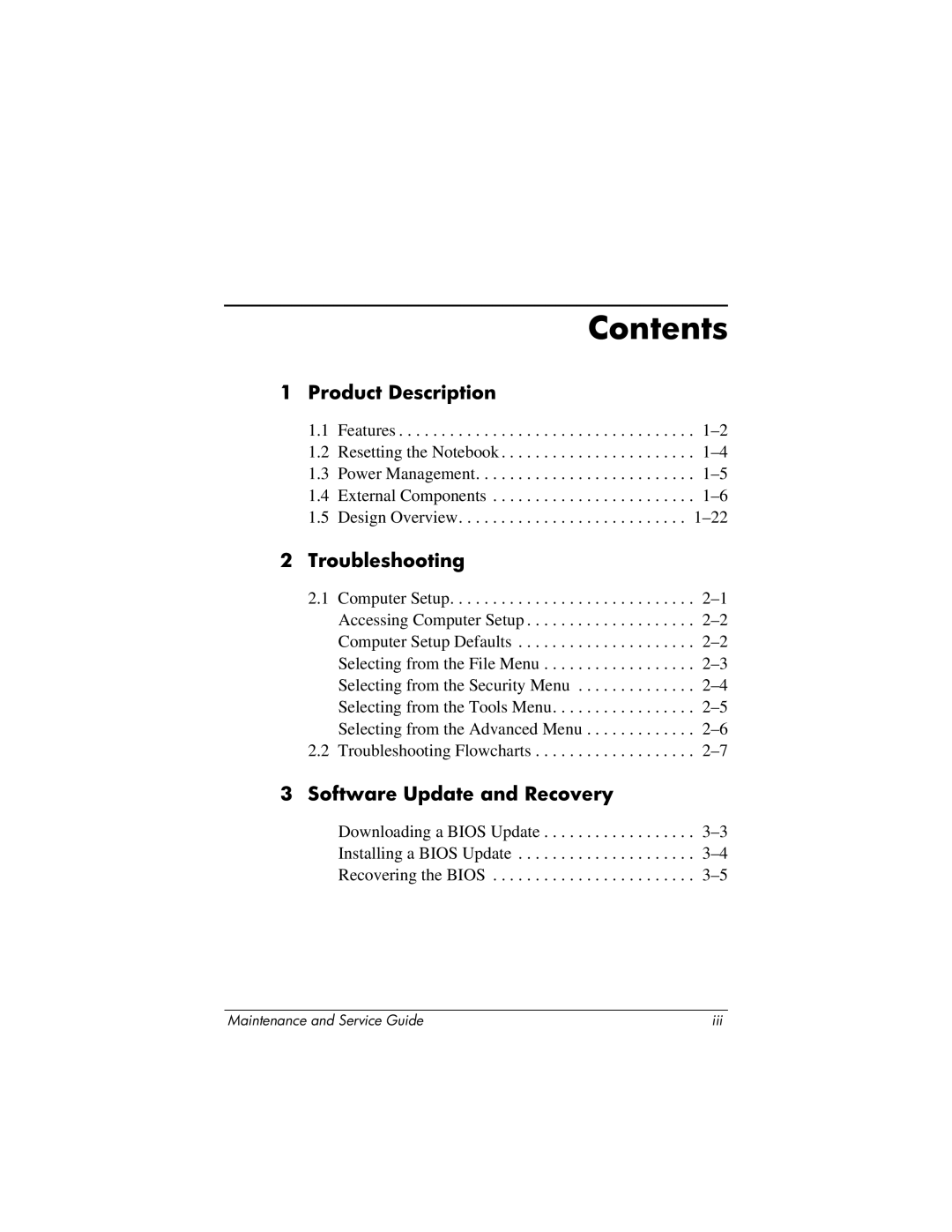 HP nx6130 manual Contents 