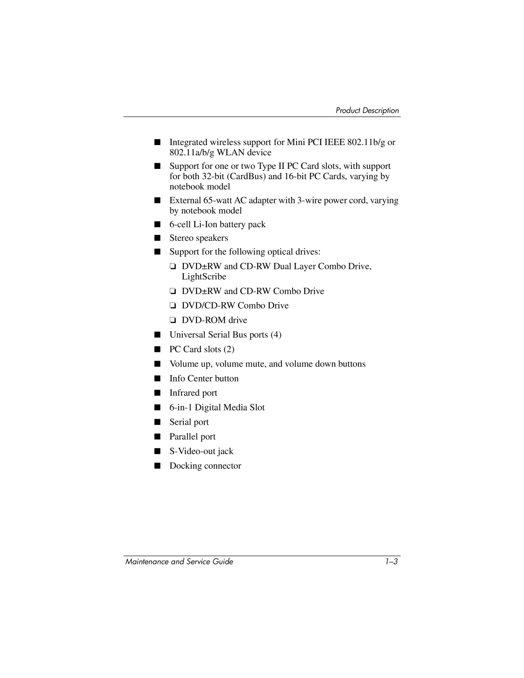 HP nx6130 manual Product Description 