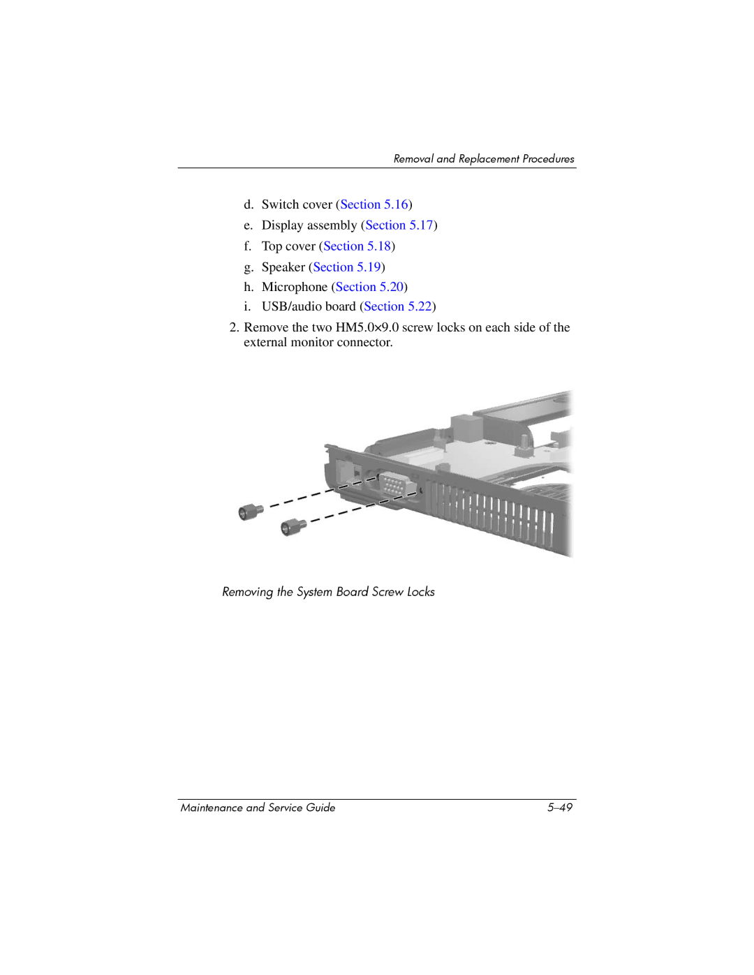 HP nx6315 manual Speaker Section 