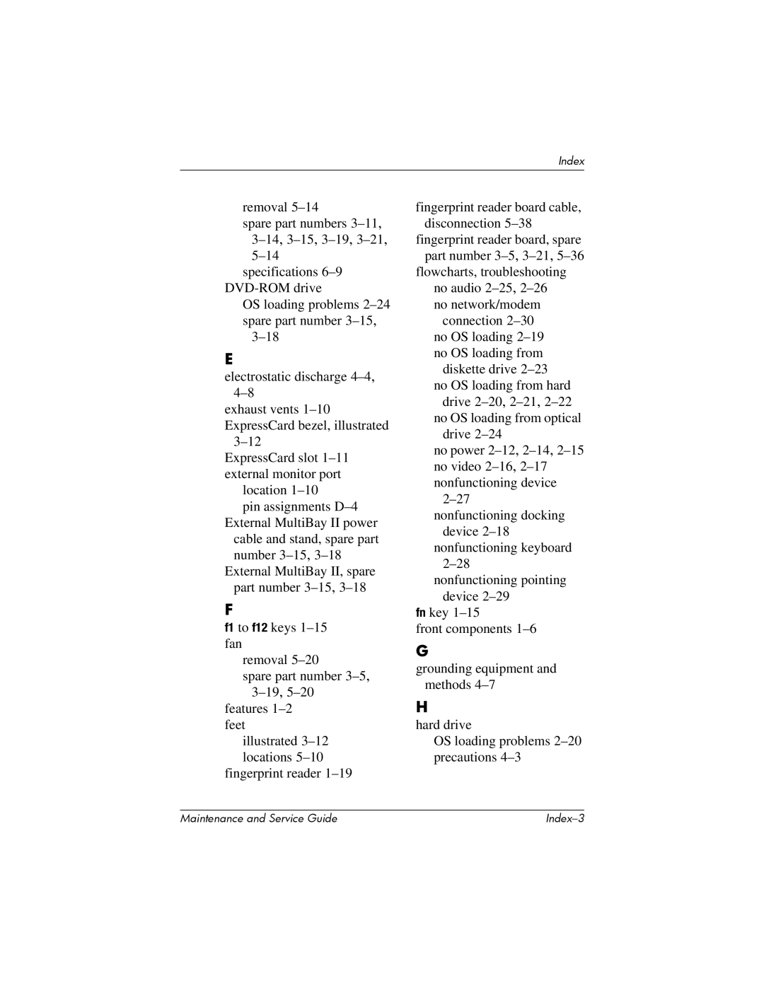 HP nx6315 manual Index-3 