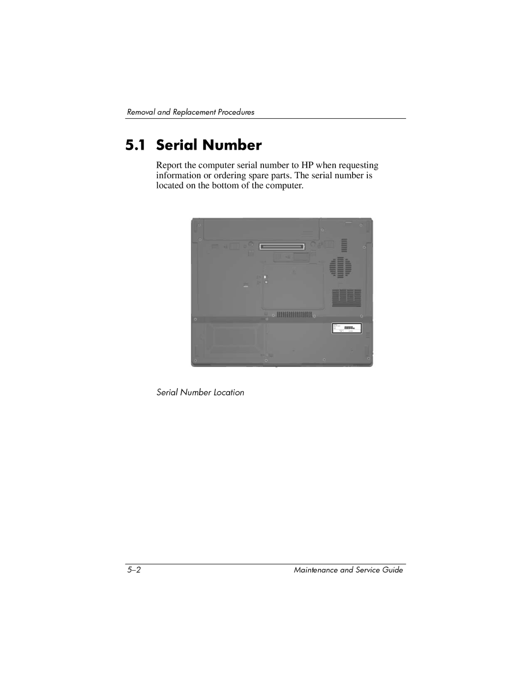 HP nx6315 manual Serial Number 