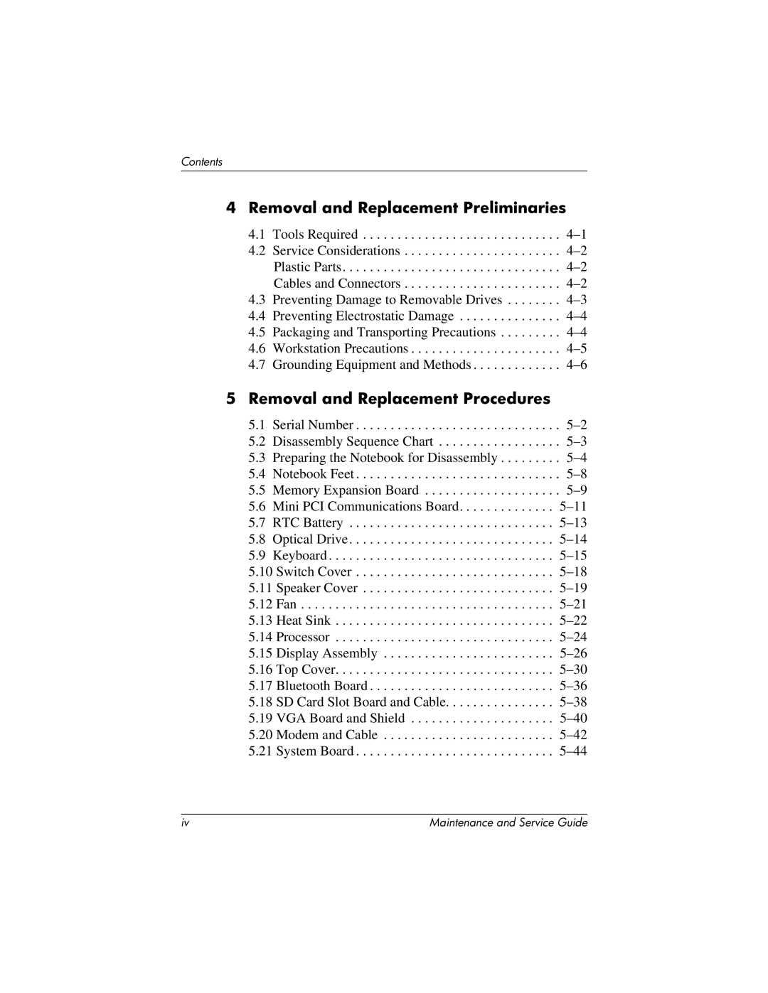 HP nx7000, X1000 manual Removal and Replacement Preliminaries, Removal and Replacement Procedures 