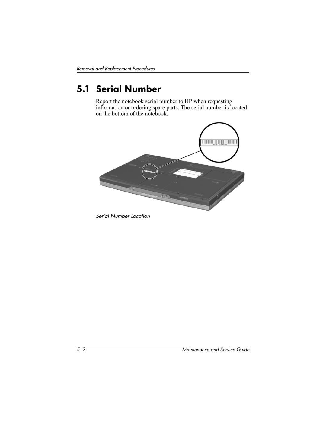 HP nx7000, X1000 manual Serial Number 