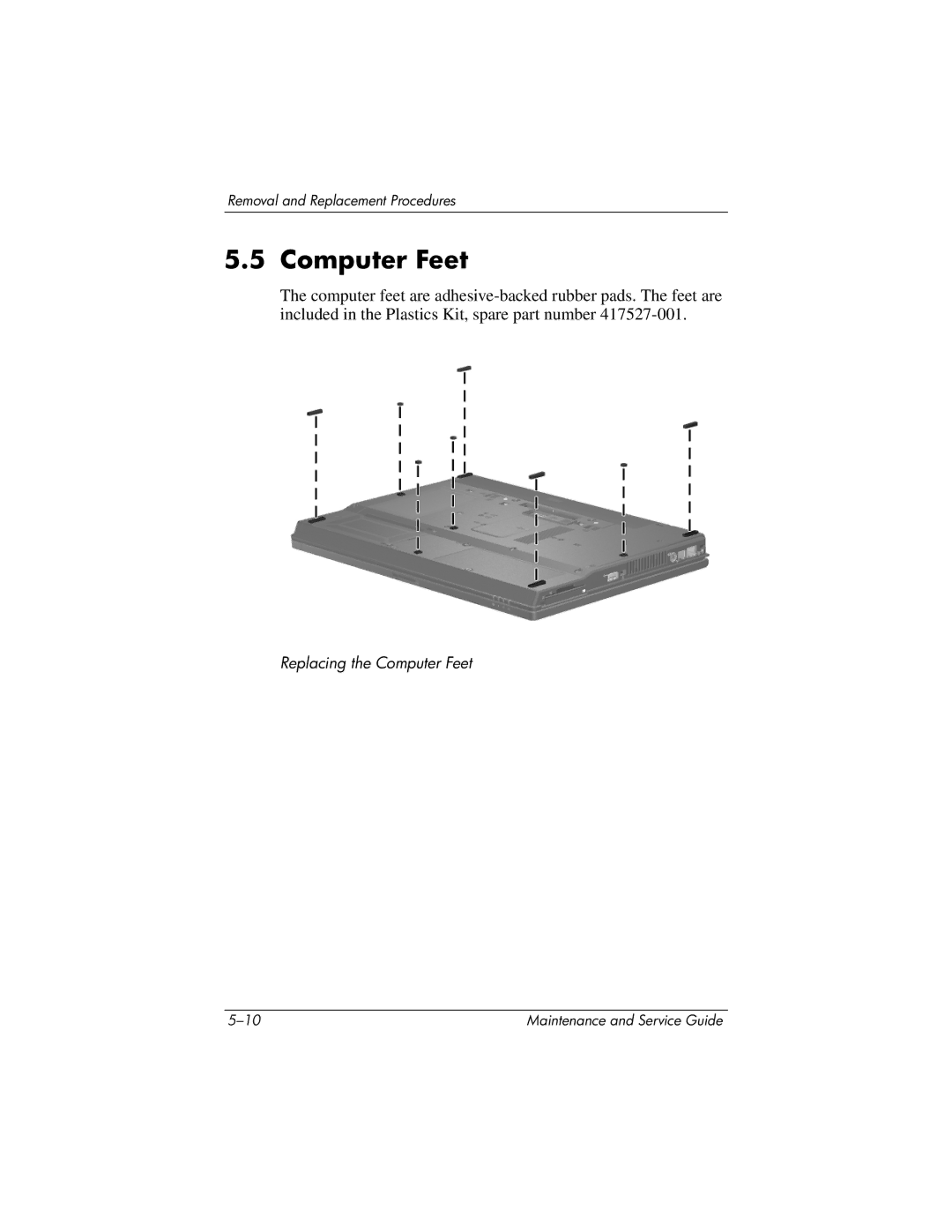 HP nx8420, nw8440 manual Computer Feet 