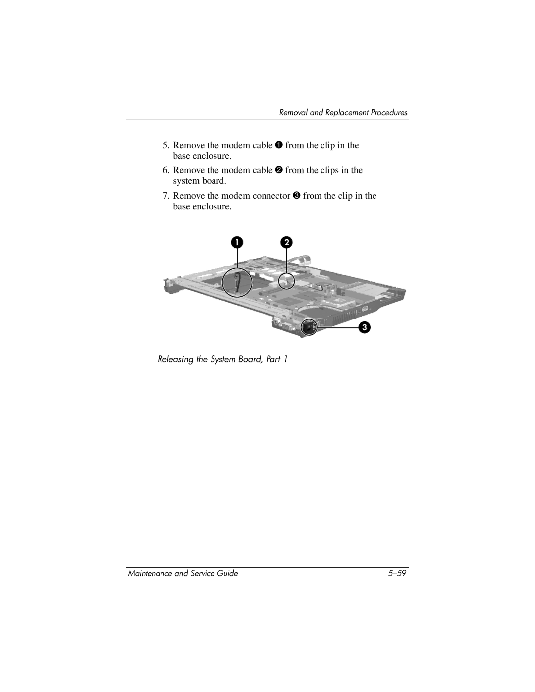 HP nw8440, nx8420 manual Releasing the System Board, Part 