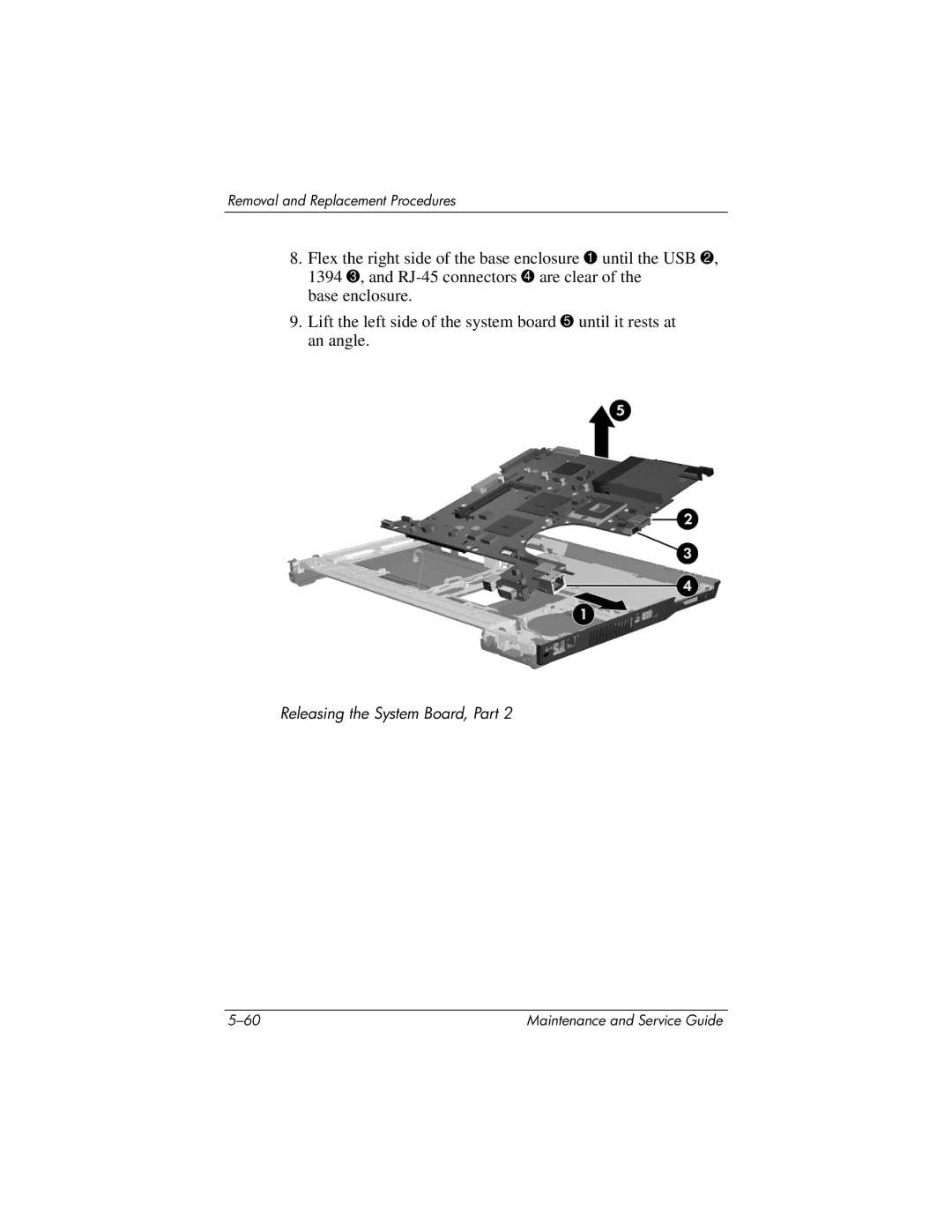 HP nx8420, nw8440 manual Releasing the System Board, Part 