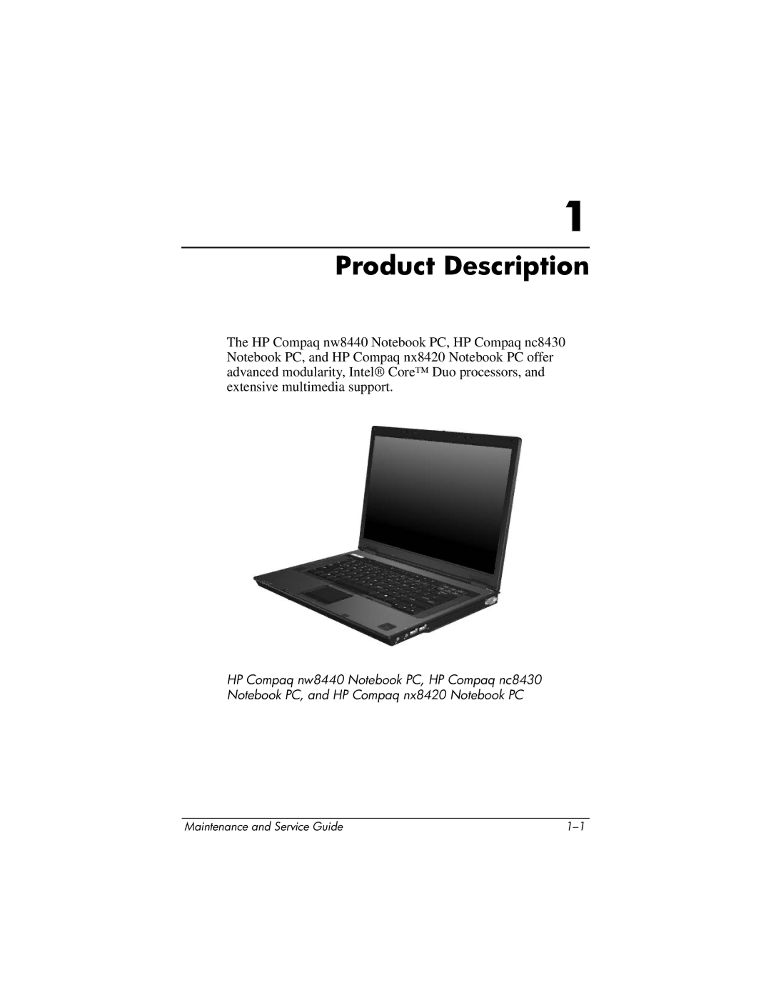 HP nw8440, nx8420 manual Product Description 