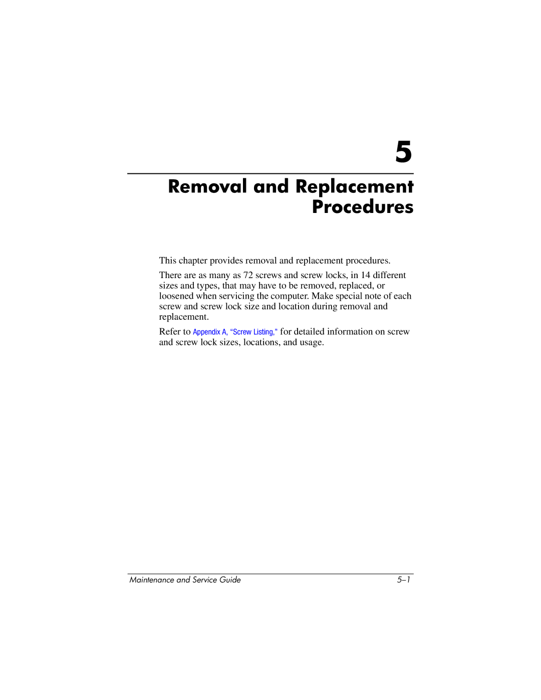 HP nw8440, nx8420 manual Removal and Replacement Procedures 