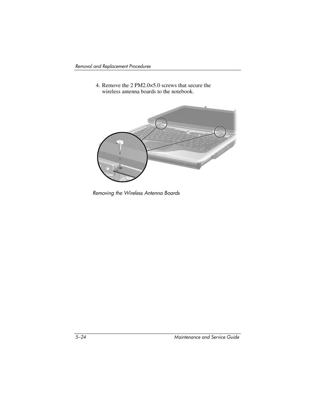 HP ZE4900, NX9040, NX9030, NX9020 manual Removing the Wireless Antenna Boards 