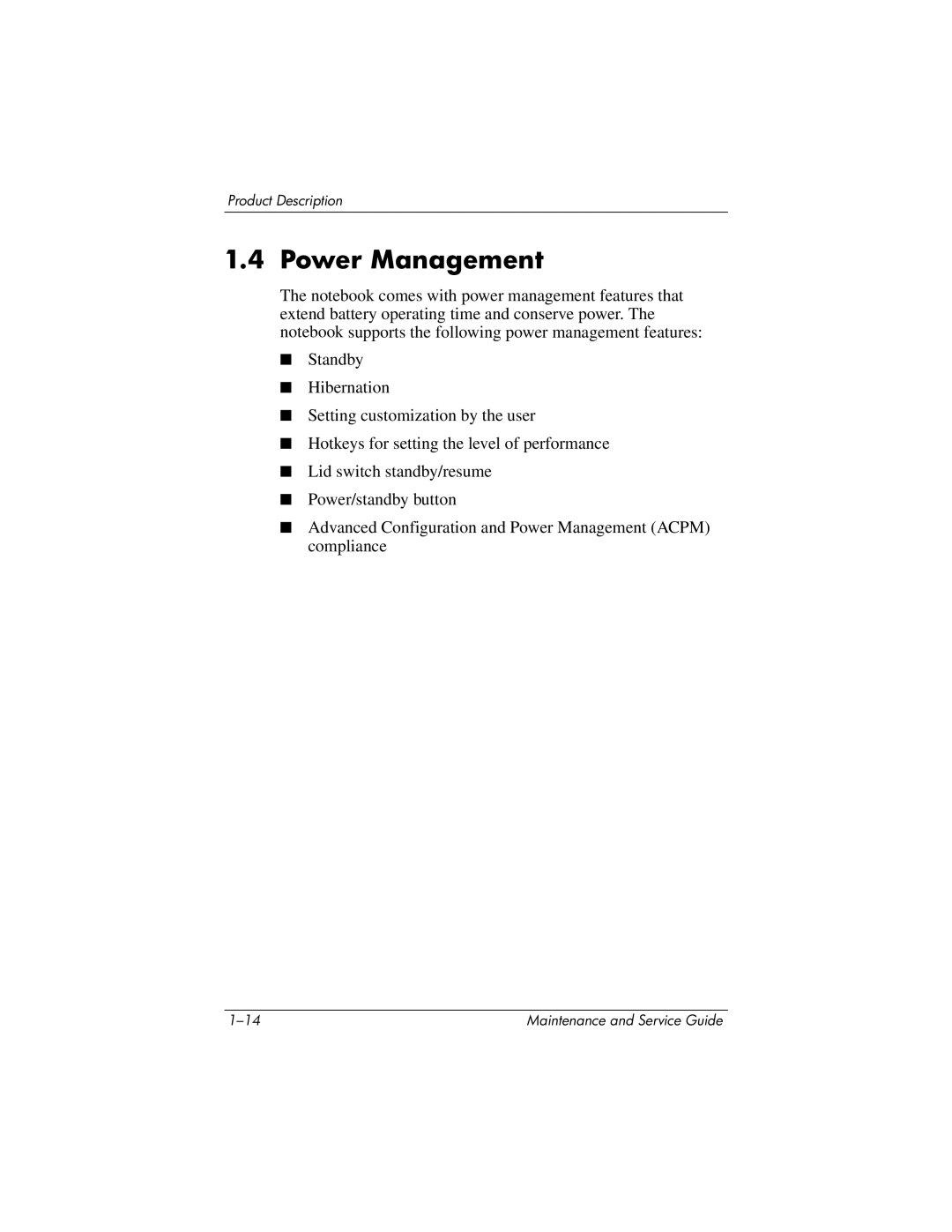 HP ZE4900, NX9040, NX9030, NX9020 manual Power Management 