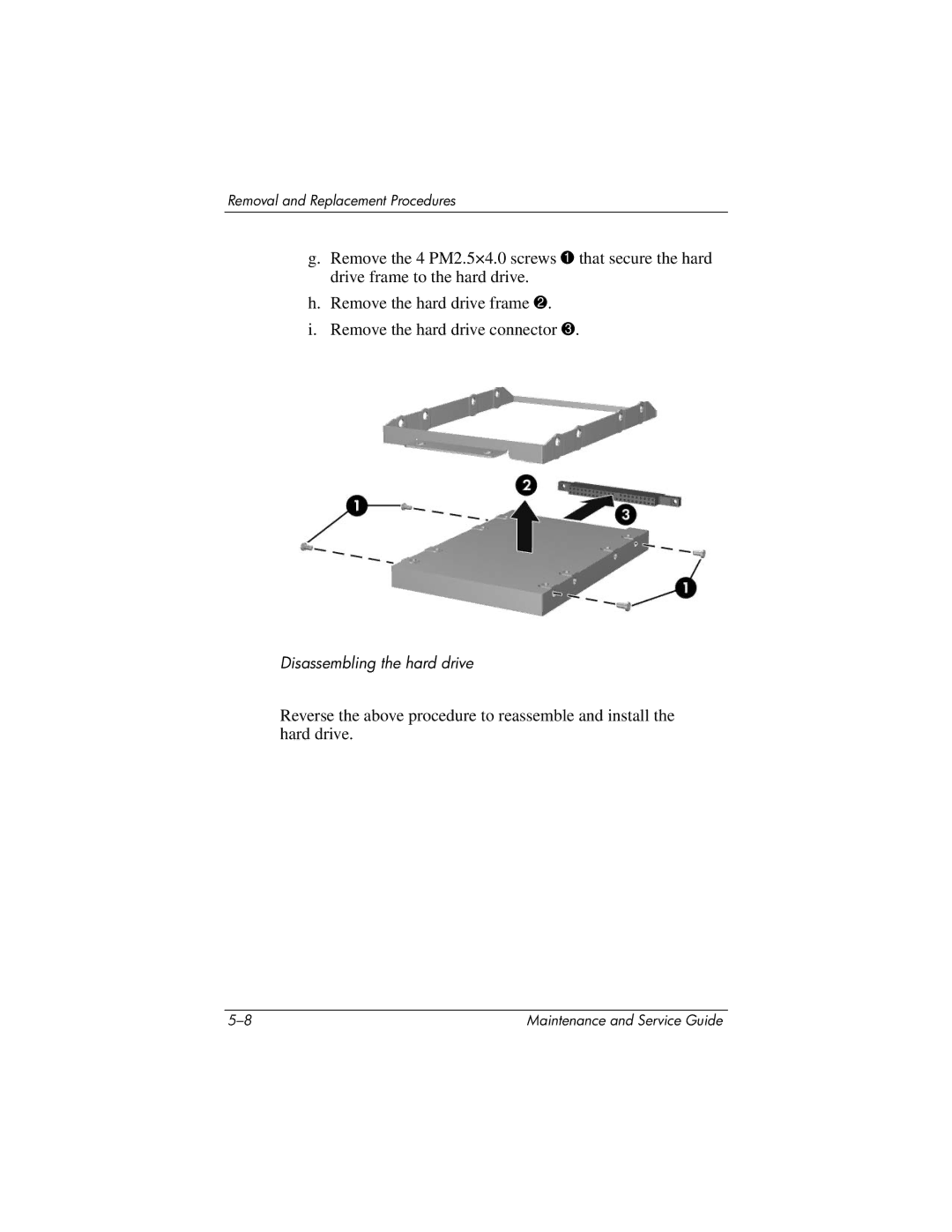 HP ZE4900, NX9040, NX9030, NX9020 manual Disassembling the hard drive 