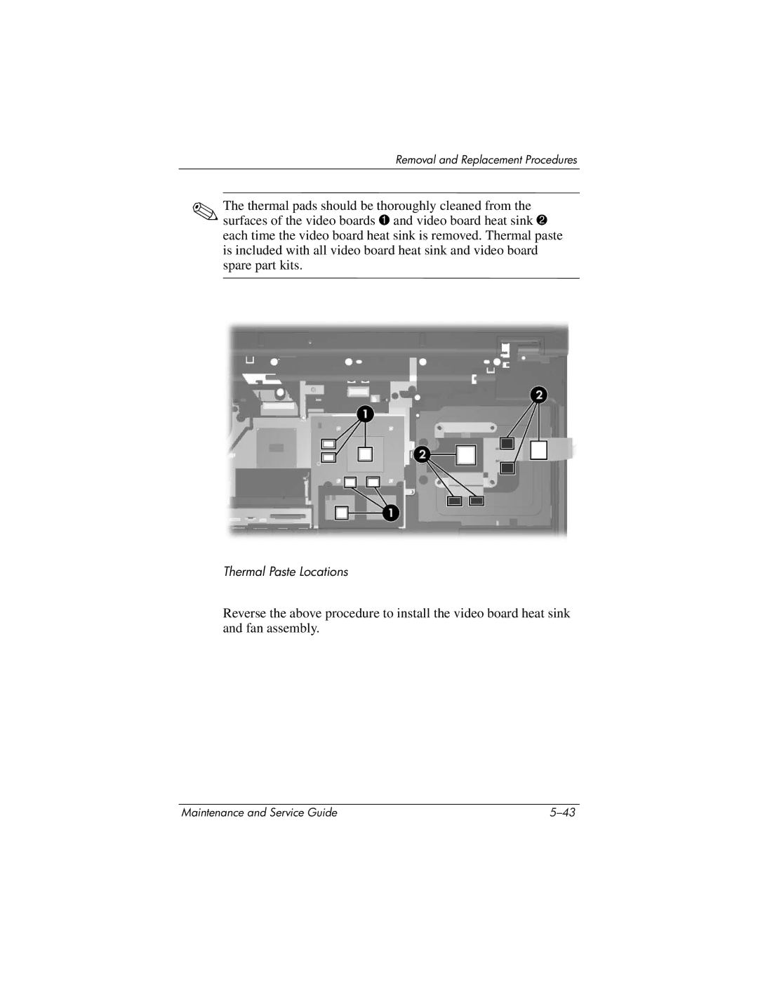 HP nw9440, nx9420 manual Thermal Paste Locations 