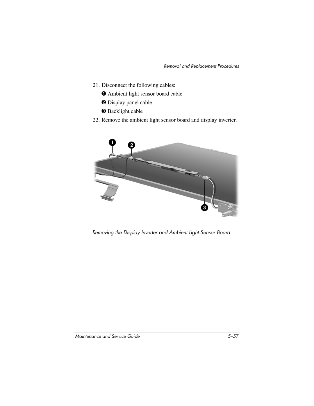 HP nw9440, nx9420 manual Removing the Display Inverter and Ambient Light Sensor Board 