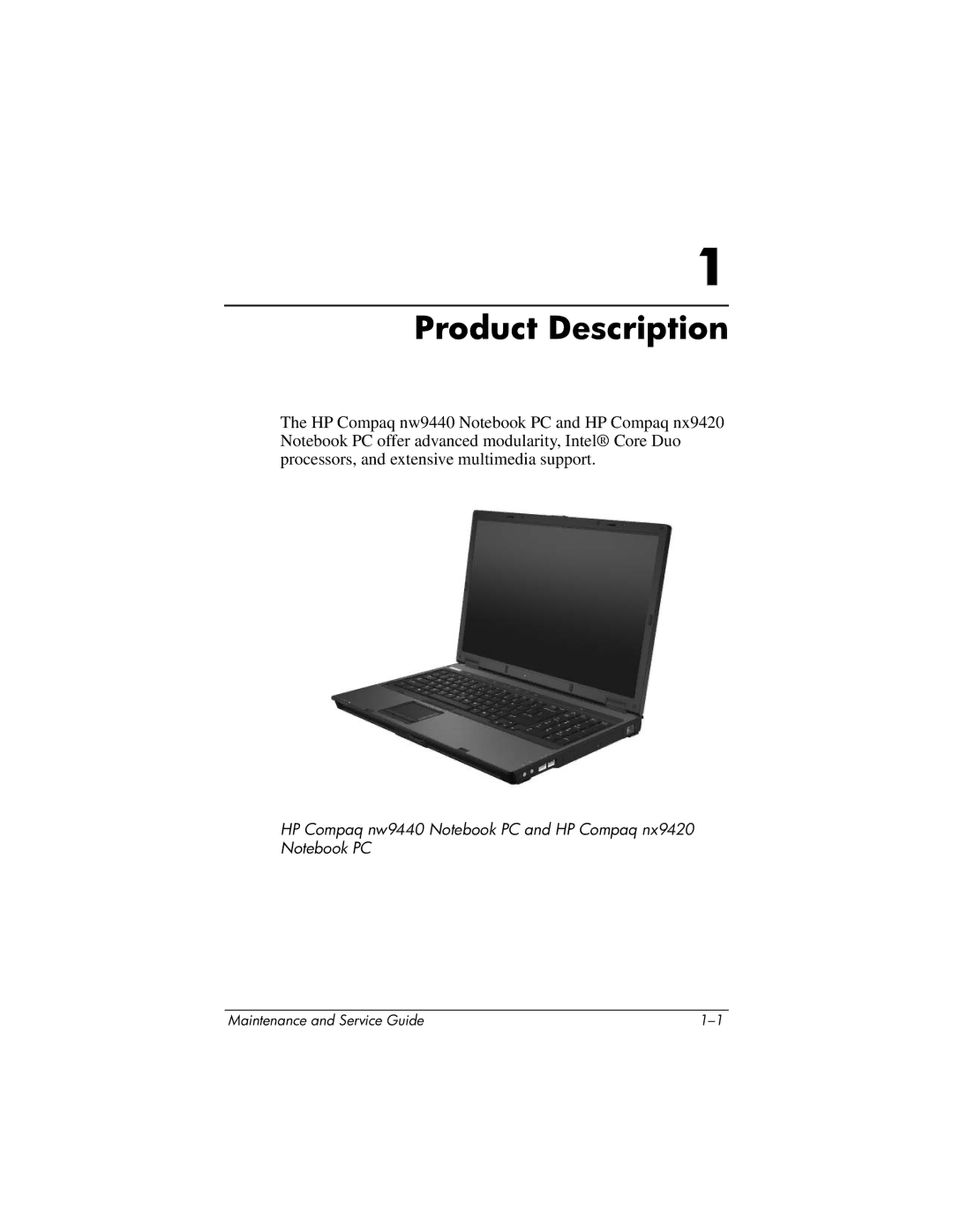 HP nw9440, nx9420 manual Product Description 