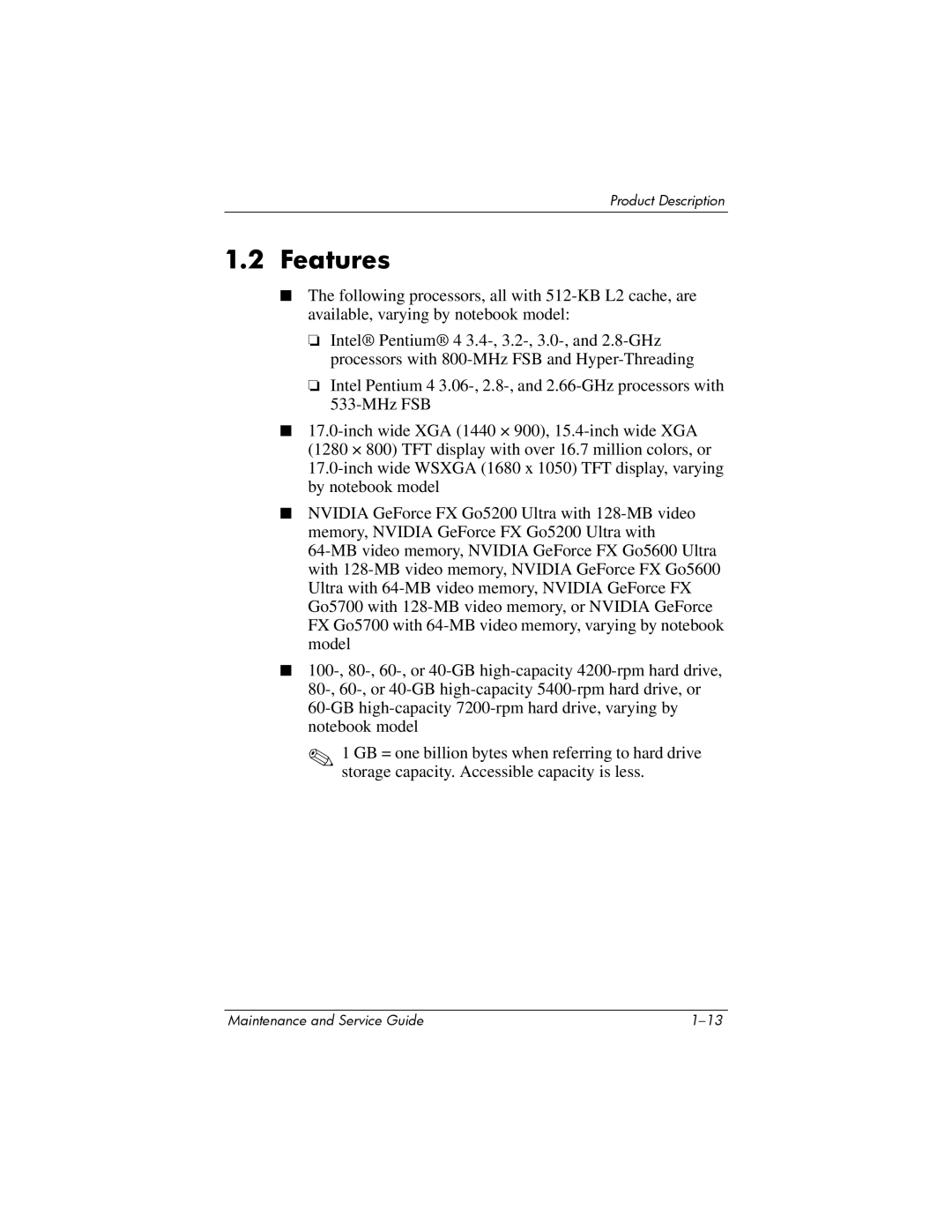 HP NX9500 manual Features 